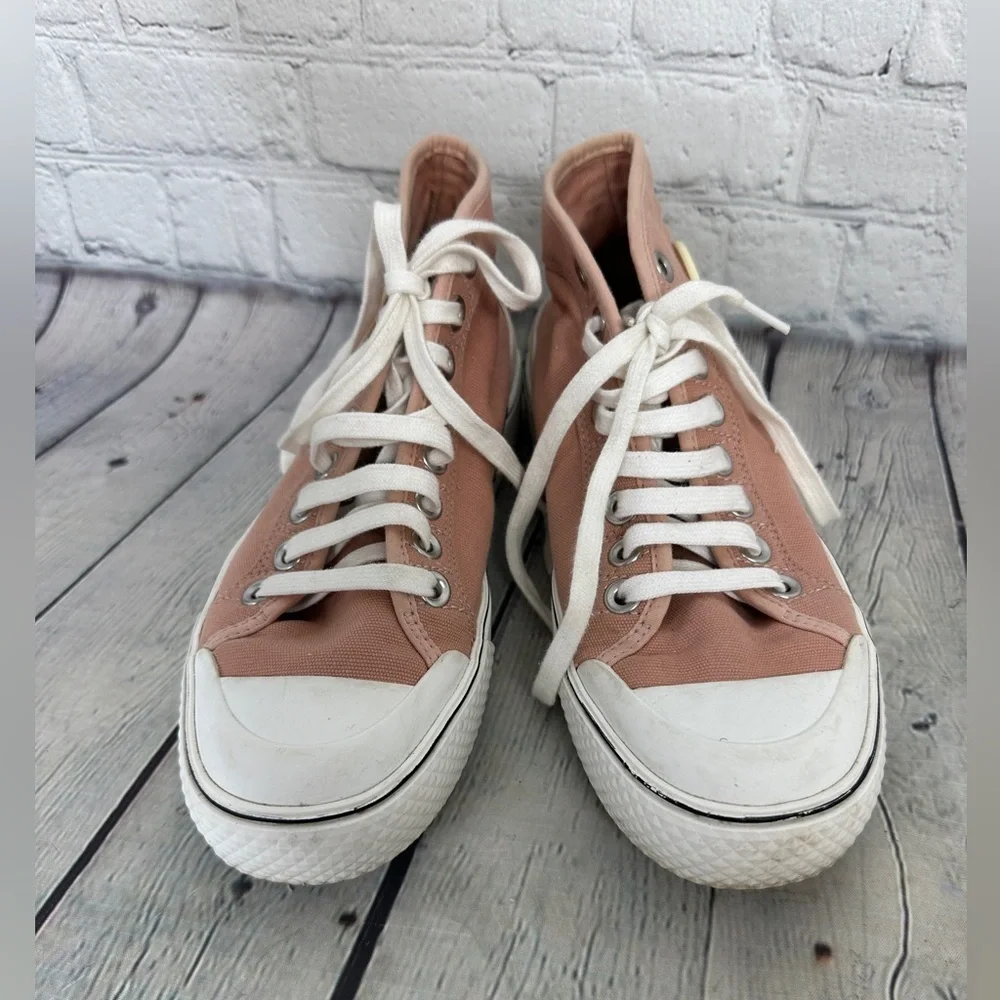 Stella McCartney Pink Canvas High-Top Sneakers size 38